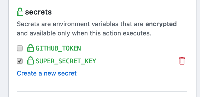 Secret Key Action