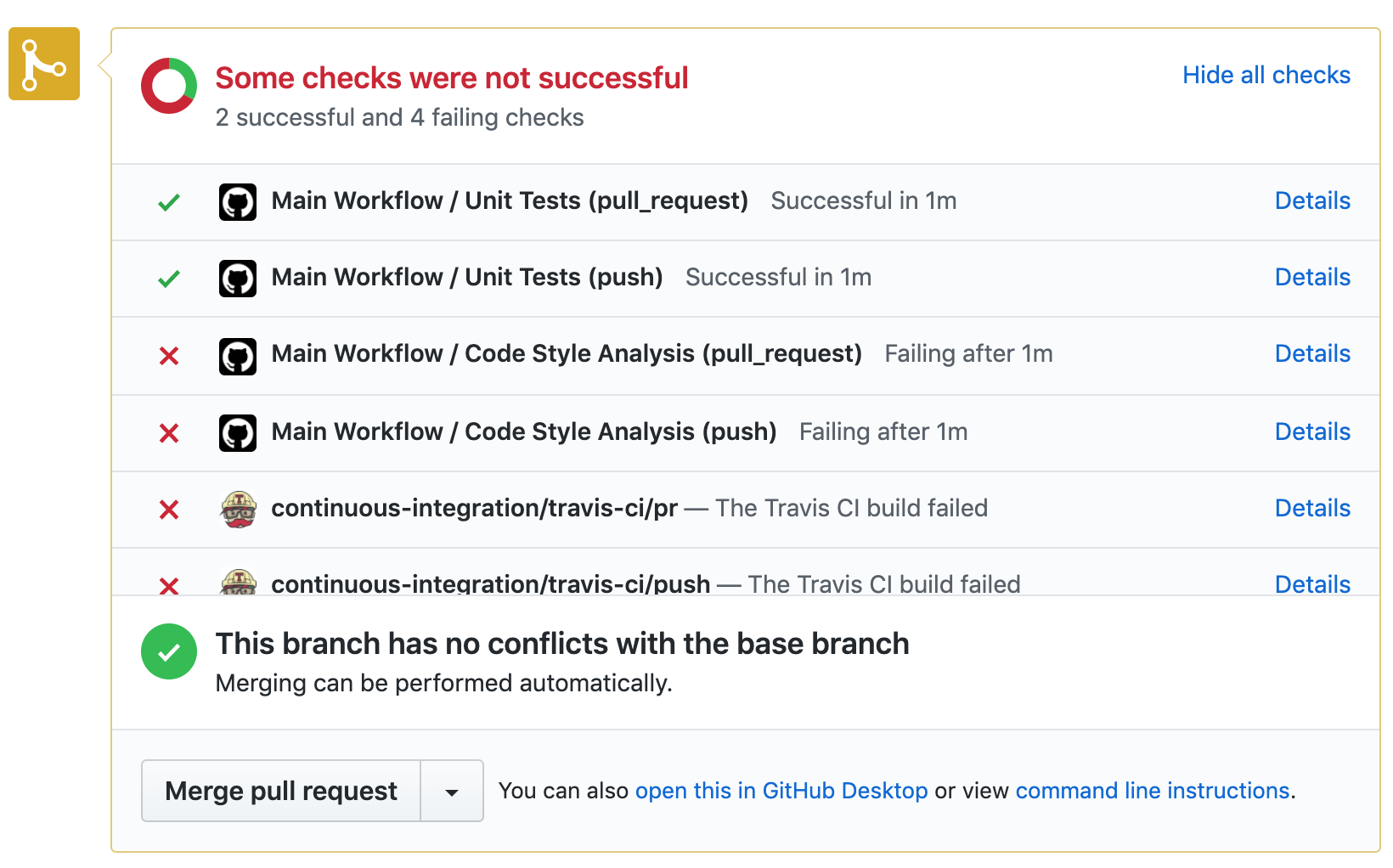 Just code style analysis is failing